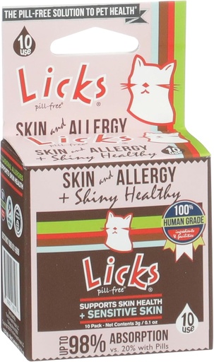 [BRSWGGQLAUBRAC35] Licks - Cat Allergy - Cat Skin and Allergy - LiquiPaks - 10 Use