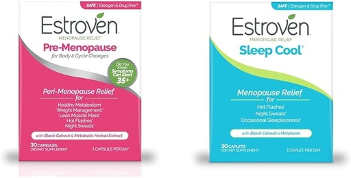 [BRSRAZYRBUGRSHLZ] Estroven Menopause Relief Bundle with Pre-Menopause 30 Ct and Sleep Cool 30 Ct