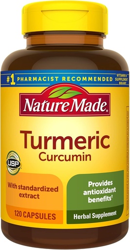 [BRSWGZQYBMFBQYDX] Natura Curcumin Turmeric 500 mg, Supliment vegetal pentru suport antioxidant, 120 capsule, 120 zile de aprovizionare