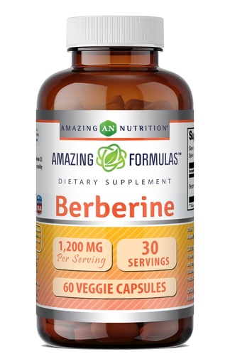 [BRSWGBIHOIHWMYAZ] Amazing Formulas Berberine Supplement | 1200 Mg per Serving | Veggie Capsules | Non-GMO | Gluten-Free | Made in USA (60 Count, 1 Pack)