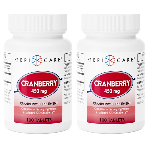 [BRSWG2QBOUARYC3J] High-Potency Cranberry Supplement - 450mg Pure Cranberry Tablets for Urinary Tract Health Natural UTI Prevention for Men & Women- GMO, Gluten & Dairy Free Cranberry Concentrate 100 Count (2pk)