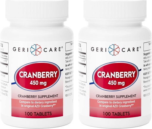 [BRSWG2QBOUARYC3J] Potency Cranberry Suplemen - 450mg Pure Cranberry Tablet untuk Pencegahan Kesehatan Rekrut Amal Urinary untuk Pria & Women - GMO, Gluten & Dairy Free Cranberry Konsentrat 100 (2pk)