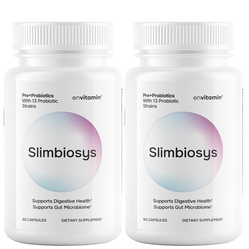 [BRSRAYYCCAMAGA3H] envitamin Slimbiosys Ultra Probiotic Capsule - Pre & Probiotics for Women & Men - Support Your Microbiome (2 Pack, Slimbiosys)
