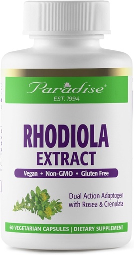 [BRSWIYT7C4DWY3DC] Paradiisi maitsetaimed Rhodiola ekstrakt 500mg, Super Potent Antioksüdant, Ultra Pure, Vegan, Non-GMO, Gluteenivaba, 60 Taimekapslit