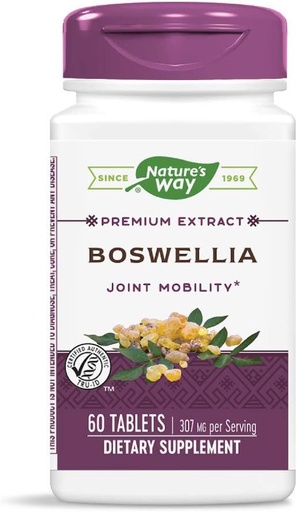[BRSWIYYMOMOWG23A] Nature's Way Standardized Boswellia, 40% Boswellic Acids per Serving, TRU-ID Certified, Vegetarian, 60 Tablets, Pack of 2
