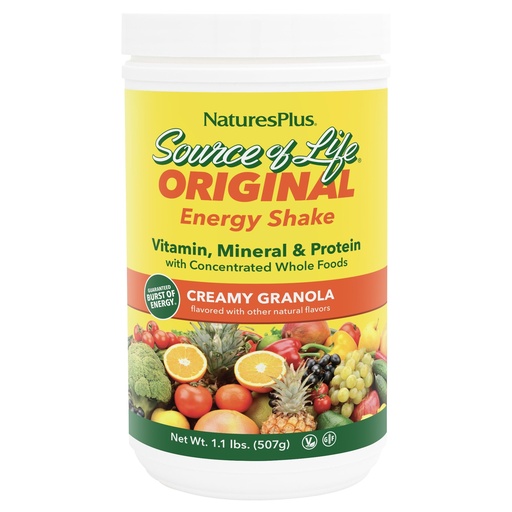 [BRSWIYQPOAGQE3DE] NaturesPlus Source of Life Energy Shake, Creamy Granola - 1.1 lbs - Provides 13g Complete Protein, Vitamins & Minerals - Non-GMO, Gluten Free, Vegetarian - 13 Total Servings