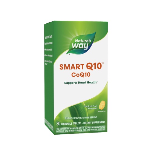 [BRSWIY32BQPRGFIZ] Nature's Way SMART Q10 CoQ10, Supports Heart Health & Cellular Energy*, Tropical Fruit Flavored, 100 mg per Serving, 30 Chewable Tablets (Packaging May Vary)