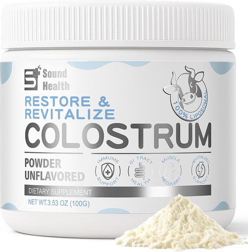 [BRSRAALYDMCRSYLO] Colostrum Suplemento Polvo para Humanos - Suplemento de Colostrum de Bovino Orgánico para Salud Gut, Crecimiento del Cabello, Apoyo Inmunitario - Desarrollado (50 Servimientos)