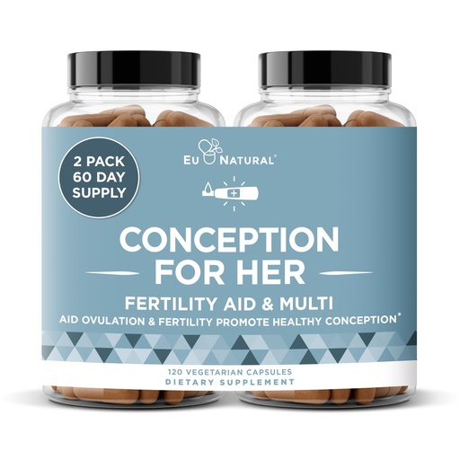 [BRSRMGI3OUPWY336] Eu Natural Conception for Her Fertility Supplements for Women - Ovulation, Hormonal Balance & Regular Cycle Support - Myo-Inositol, Folate, Shatavari & Vitex - 120 Vegetarian Capsules