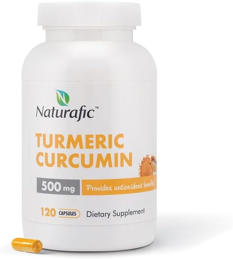 [BRSRAFQ3OYHWKFDO] Kurkuma Curcumine met Piperine Capsules - 500mg per capsule,120 Tel - Supplement met Black Pepper voor verbeterde absorptie Non-GMO, Glutenvrije