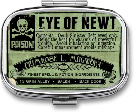 [BRSRMZAHDMMBU3A4] Metala 2 Konpartimentu-pilula antolatzailea Bidaia Lagunkorki eramangarria Pila-kutxa Cute Pill Case Bitaminak/Olio-iturriak/Meds/Tablet for Purse/Pocket (Vintage Style)