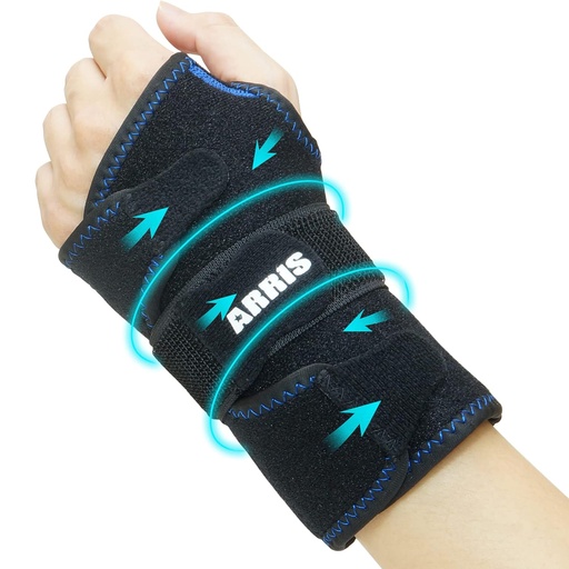 [BRSWGA32AAGW2AAZ] Wrist Ice Pack Wrap for Carpal Tunnel Relief - Hand Support Brace with 2 Reusable Gel Packs Hot Cold Compress for Rheumatoid Arthritis, Tendonitis, Sports Injuries, Swelling, Bruises & Sprains