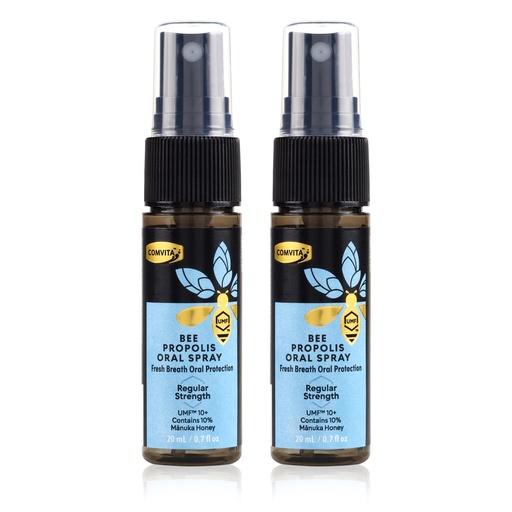 [BRSWKYY4OMDQYHDE] Comvita Bee Propolis Throat Spray - Natural Immune Support, Soothing Mint Flavor with New Zealand UMF 10+ Manuka Honey, Antioxidant, Dietary Supplement - 0.7 fl oz, Pack of 2