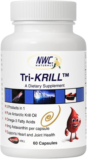 [BRSWI2T2BIBAI2A5] NWC Naturals Tri-Krill Oil Supplement for Men and Women, Supports Joint Health, Brain Function, and Overall Wellness with Astaxanthin