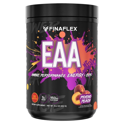 [BRSRMFT7OAIGAEIY] FINAFLEX EAA, Psycho Peach - 14.2 oz - Promotes Performance, Energy & Cuts - With BCAAs, L-Glutamine, L-Arginine, Acetyl-L-Carnitine & Caffeine - 30 Servings