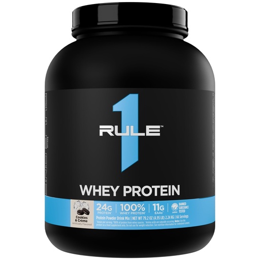 [BRSW2BA5B4HQM3TO] Rule 1 Proteins Whey Protein Powder, Cookies & Crème, 5 Pounds | 24g Fast-Acting Protein from All-Whey Sources with Naturally Occurring EAAs & BCAAs for Workout Recovery or Anytime Use