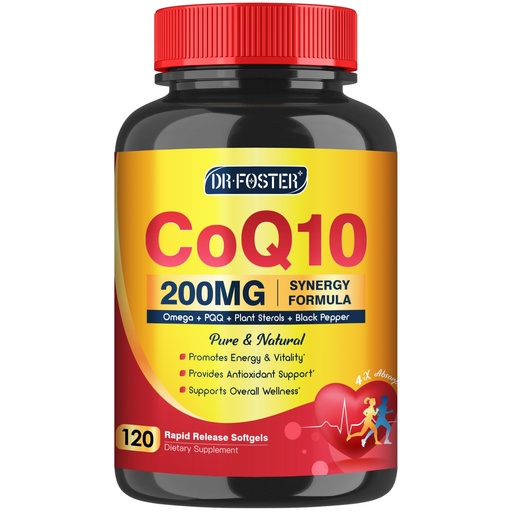 [BRSRMCABDF5RMDYZ] CoQ10 200mg Softgels with Vitamin E & Omega 3-6 -9 & PQQ - High Absorption Coenzyme Q10 with Bioperine | Maximum Antioxidant | Heart Supports & Cellular Energy Production Supplement | 120 Servings