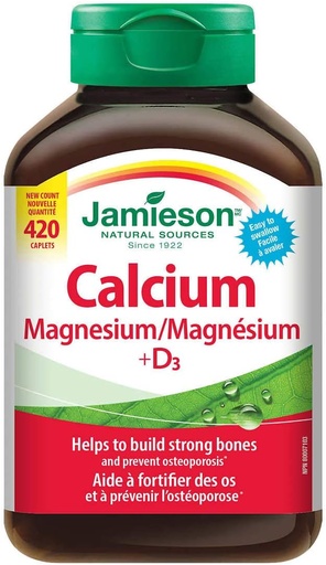 [BRSWYBI3BYARU2T7] Jamieson Calcium Magnesium with Vitamin D3 Tablets, 420 caplets