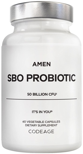 [BRSWGAY5ORYRMCLB] Amen Probiotics Supplement, SBO Probiotic and Organic Prebiotics, 50 Billion CFUs, Shelf Stable, No Refrigeration Required, Flora Daily Probiotic Formula for Women & Men, Vegan & Non-GMO, 60 Capsules