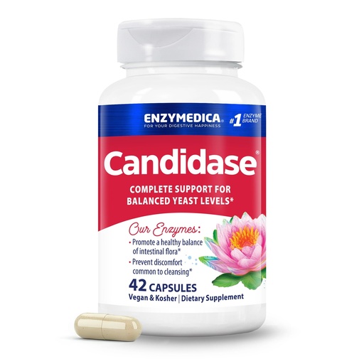 [BRSWIYT3OV4RS3TE] Enzymedica Candidase, Enzymes for Gentle Cleansing Support for Men & Women, Blended for Gut & Microbiome Health with Cellulase and Protease, 42 Count