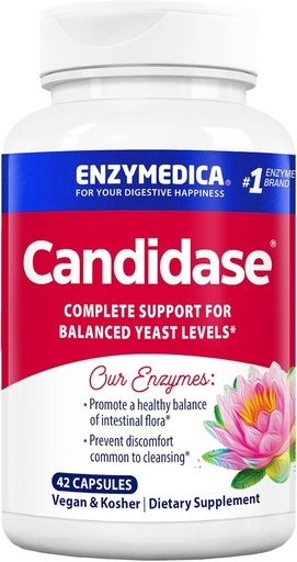[BRSWIYT3OV4RS3TE] Enzymedica, Candidase, Digestive Enzymes for Gentle Cleansing Support, Gut Health & Digestion, 42 Count