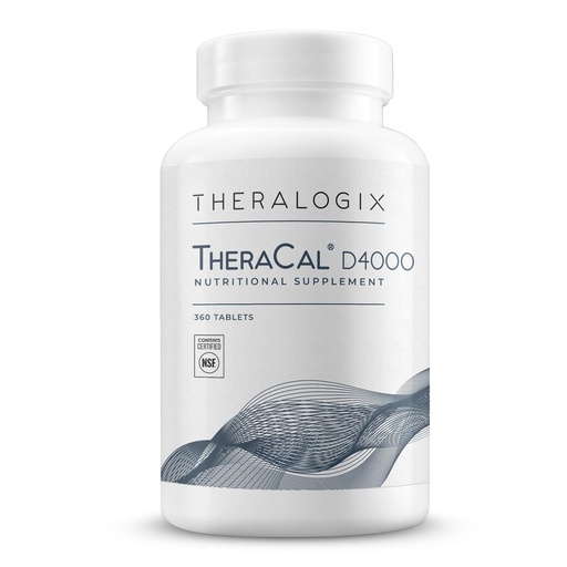 [BRSWYCQQPMDROELP] Theralogix TheraCal D4000 - Bone Health Support Supplement with Calcium, Magnesium, Vitamin D3, Vitamin K2 & Boron* - 90-Day Supply - NSF Certified - 360 Tablets