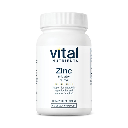 [BRSWIYQFBUDAAHQ7] Vital Nutrients Zinc Citrate 30mg - Easily Absorbed Immune Support Supplement - Vegan Zinc Supplement - Gluten, Dairy, Soy Free - Non-GMO - 30mg - 90 Capsules