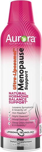 [BRSRMHQBCAIBEHTB] Aurora Nutrascience Ultra-Liposomal Menopause Support with Clinically Proven EstroG-100 to Reduce Menopause & Perimenopause Symptoms, Hot Flashes, Night Sweats, Mood Swings, 30 Servings, 10 fl oz