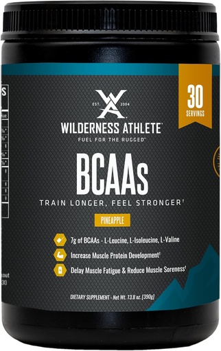 [BRSRMCQLA4MWEDL3] Wilderness Athlete - BCAAs - Branched Chain Amino Acids Powder - Essential Amino Acids Supplement for Men & Women - BCAA Supplement with Optimal Amino Acid Complex (Pineapple)