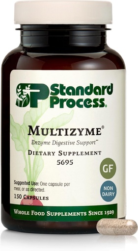 [BRSWYYYCOYBRODTJ] Standard Process Multizyme - Pancreatic Enzyme Supplement to Support The Breakdown of Proteins, Carbohydrates & Fats - Digestive Support - Gluten-Free, Non-Dairy & Non-Soy - 150 Capsules