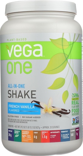 [BRSWIADZDJ4QEYAZ] Vega One All in One Nutritional Shake French Vanilla - Plant Based Vegan Protein Powder, Non Dairy, Gluten Free, Non OGM, 29.2 Ounce (Pack of 1)