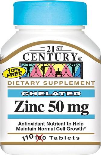 [BRSWIZQ2ABYGEELC] 21st Century Chelated Zink 50 Milligram 50 Milligram 110 flikar