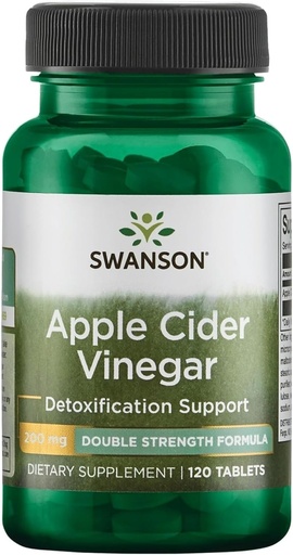 [BRSWIYAKBMGQGYI3] Swanson Doble Fuerza Apple Vinagre 200 Milligrams 120 Tabs
