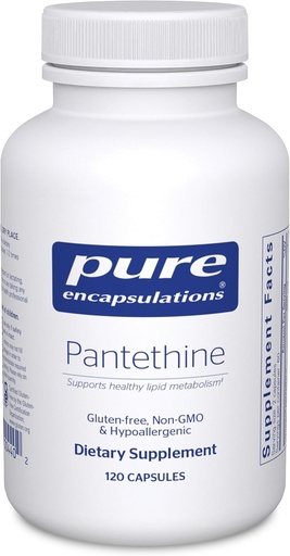 [BRSWIY36A56WKHA5] Pure Encapsulations Pantethine | Hypoallergenic Supplement Supports Healthy Lipid Metabolism and Cardiovascular Function | 120 Capsules