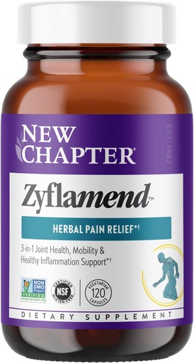 [BRSWGCY5OAMW2D3Z] New Chapter Multi-Herbal Pain Reliever+ Joint Supplement, Zyflamend™ 10-in-1 Superfood Blend with Ginger & Turmeric for Healthy Inflammation Response & Herbal Pain Relief+, 120 Count