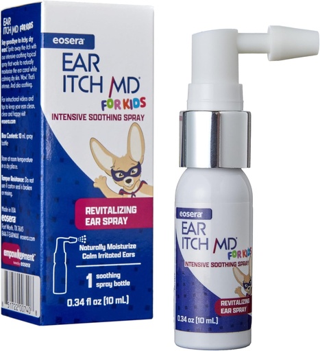 [BRSRAFATCMPQ4YDK] eosera® Ear Itch MD® for Kids – Soothing Ear Drops for Dry, Itchy Ears – Natural Moisturizing Formula with Vitamin E – Relief for Allergies, Eczema, Dermatitis – Safe for Ages 2+ & Hearing Aid Users