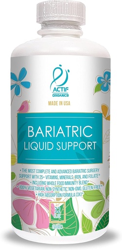 [BRSWKGIIOYFWMDI7] ACTIF Organic Bariatric Liquid Multivitamin dengan 25 + Organic Vitamin dan Minetarity for Bariatric Bedah, Advanced Formula - 90 count Pack of