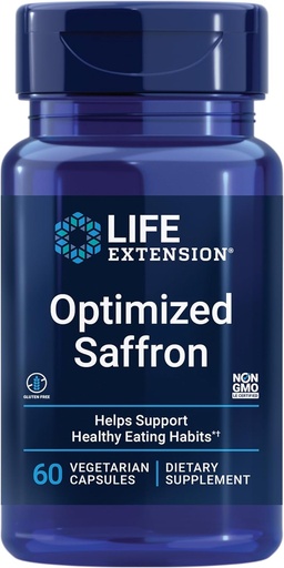 [BRSWIYI4AQNGADI5] Life Extension Optimized Saffron, Saffron Extract, Saffron Supplement That Helps You Fight The urge to Snack, Non-GMO, Gluten-Free, Vegetarian, 60 Vegetarian Capsules