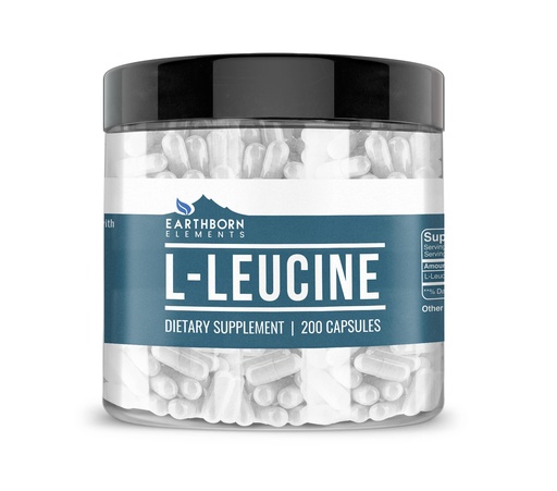 [BRSWYZ3QB4IBYHT4] Earthborn Elements L-Leucine 200 Capsules, Pure & Undiluted, No Additives