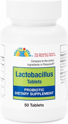 [BRSROY3YCMMBYCA7] GeriCare Probiotic Lactobacillus, Support Digestive Health, Dietary Supplement Tablets, 50 Count (Pack of 1)