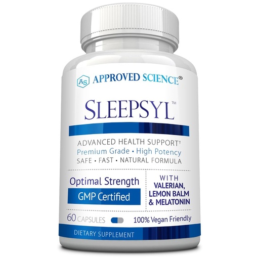 [BRSRAZYODIHRY23D] Approved Science Sleepsyl - Sleep Supplement - Valerian Root, Lemon Balm, Melatonin, Chamomile, L-Ornithine - Vegan, 60 Capsules