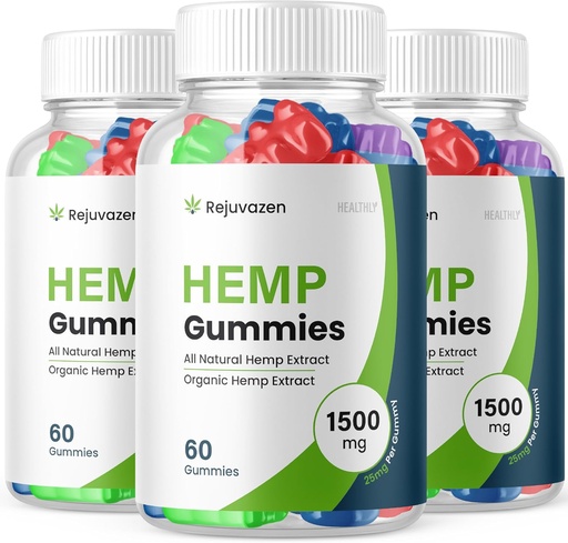 [BRSROHANDFYQM3Y2] (3 Pack) Rejuvazen Gummies - Fórmula Oficial - Rejuvazen Hemp Gummies Blood Pressure Sugar Fórmula 300mg, Rejuvazen Gummies High Potency Blend Big Size Gummies 25mg Por Gummy 1500mg (180 Gummies)