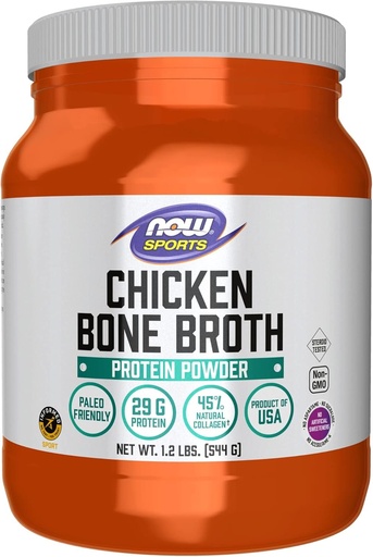 [BRSWGZYBOZ7AMDLG] MAINTENANT Foods Sports Nutrition, Poudre à os de poulet avec extrait de os de poulet de qualité supérieure, 1,2-Pound