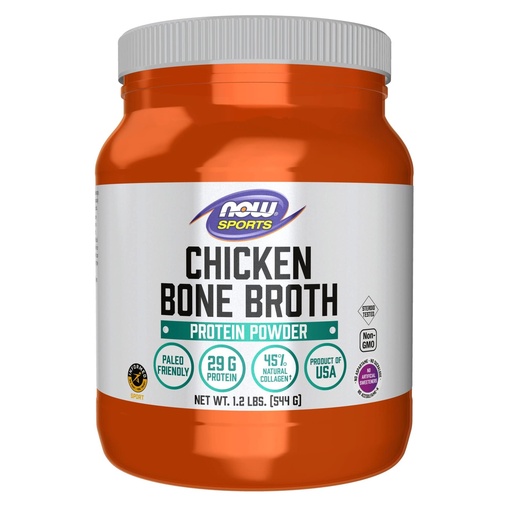 [BRSWGZYBOZ7AMDLG] NOW Foods Sports Nutrition, Chicken Bone Broth Powder made with Premium-Quality Chicken Bone Extract, 1.2-Pound