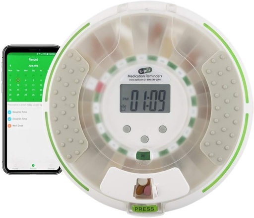 [BRSWGEL4DIGR6HLB] e-Pill MedSmart Voice Pro - Locked Automatic Pill Dispenser - Bluetooth Enabled