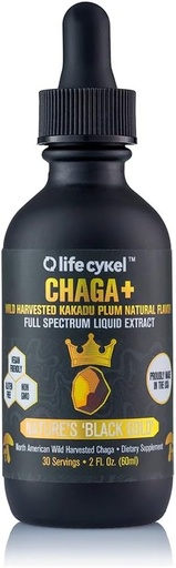 [BRSWYZQCCUMRODY2] Life Cykel - Chaga Mushroom Extract with Kakadu Plum - Double Extracted Mushroom Tincture - Non-GMO Immune Support Supplement for Adults and Kids - 2 Fl Oz