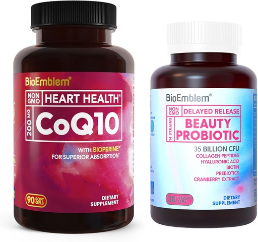 [BRSROCYTOYIAK232] Probiotiques de beauté BioEmblem pour les femmes et CoQ10 avec le compte BioPerine 90