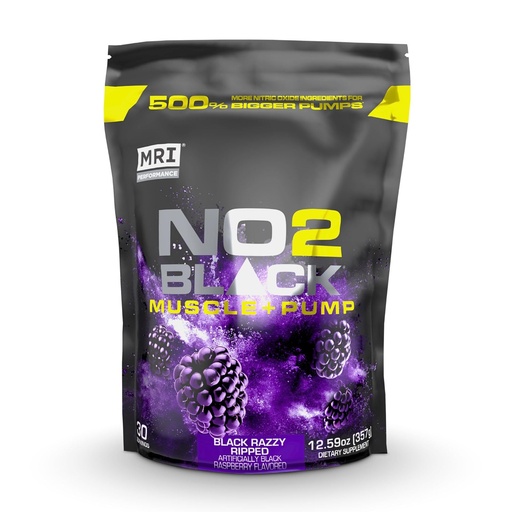[BRSROEL2BF5BYE3A] MRI NO2 Black Nitric Oxide Supplement for Pump, Muscle Growth, Vascularity & Energy - Powerful Stim-Free Pre-Workout with Citrulline (30 Servings) (Black Razzy Ripped)
