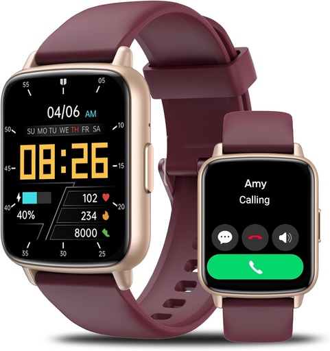 [BRSRA237O4MBMCTA] Smart Watch for Men Women-46mm HD AI Voice Assistant Smar twatch (Answer/Make Calls), Heart Rate Tracking, Sleep Monitor, Fitness Tracker, for Android iPhone Samsung Compatible IP68 Smartwatch
