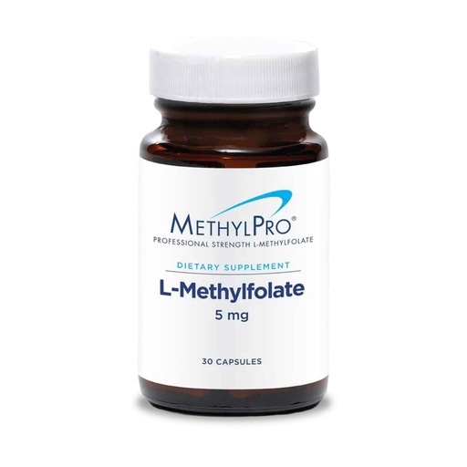 [BRSWGYLYC4DWGCI3] MethylPro L-Methylfolate 5 mg - Supports a Healthy Mindset - Active Folate for Methylation Support & Biochemical Reactions - Highly Bioavailable - Flexible Dosing - 30 Servings - 30 Capsules